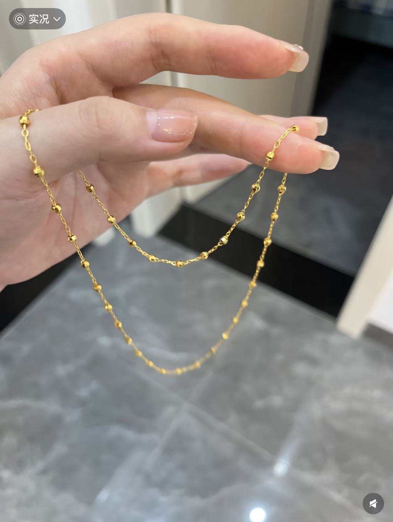 钛钢项链 钛钢项链满天星简约项链O字链珠项链颈联锁骨链素链女