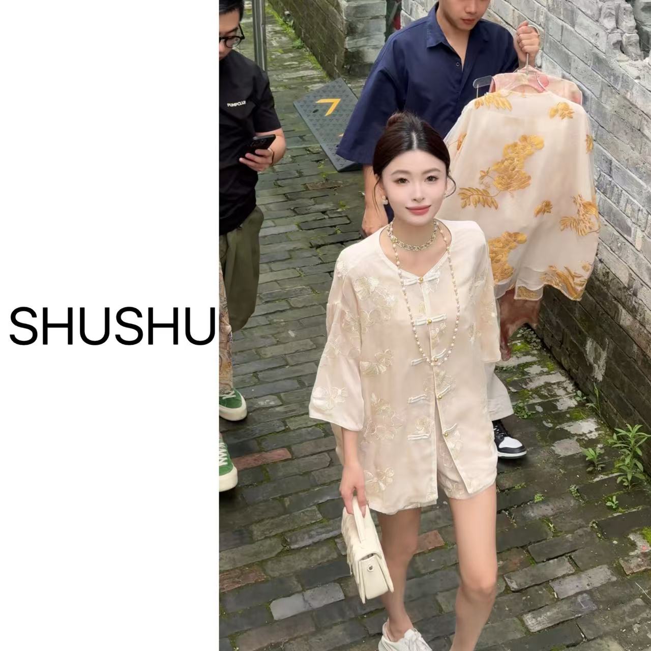 现货【暗香弥弥】新中式时尚夏季国风宽松短裤套装