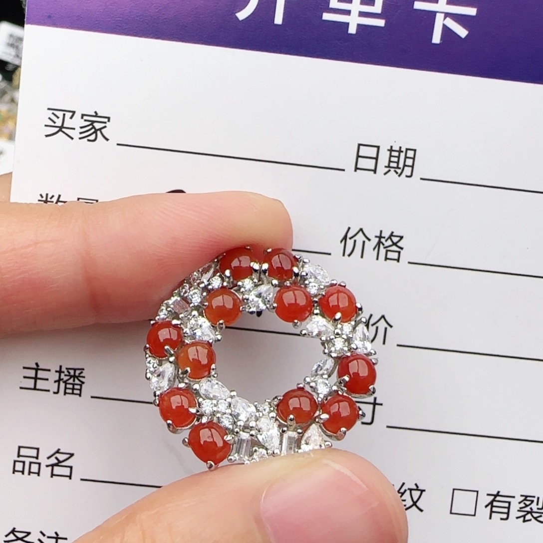 翡翠戒指银S925镶嵌戒指