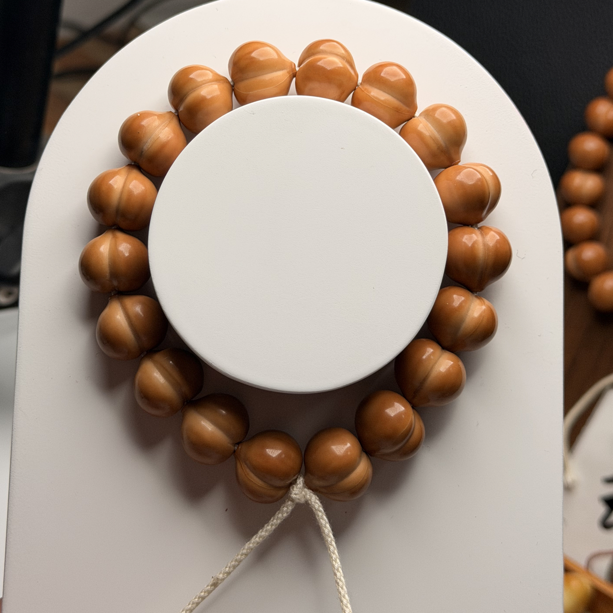 高端定制纯手工柯基爱心屁桃猴头文玩手持尺寸15