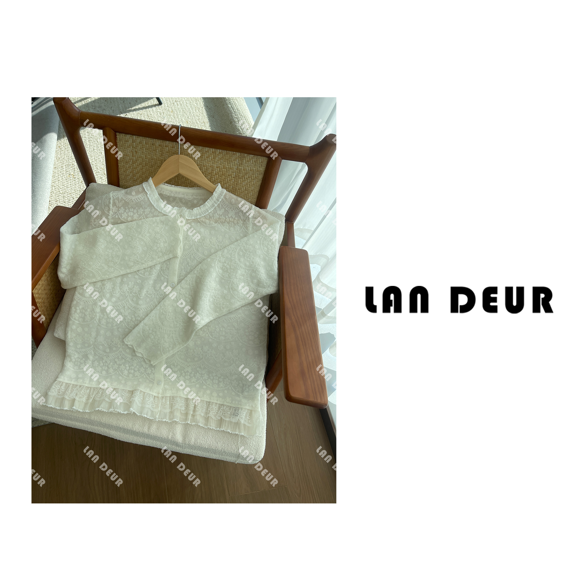 【星间步月】时尚百搭重工蕾丝打底花边韩系设计师秋冬衬衫女