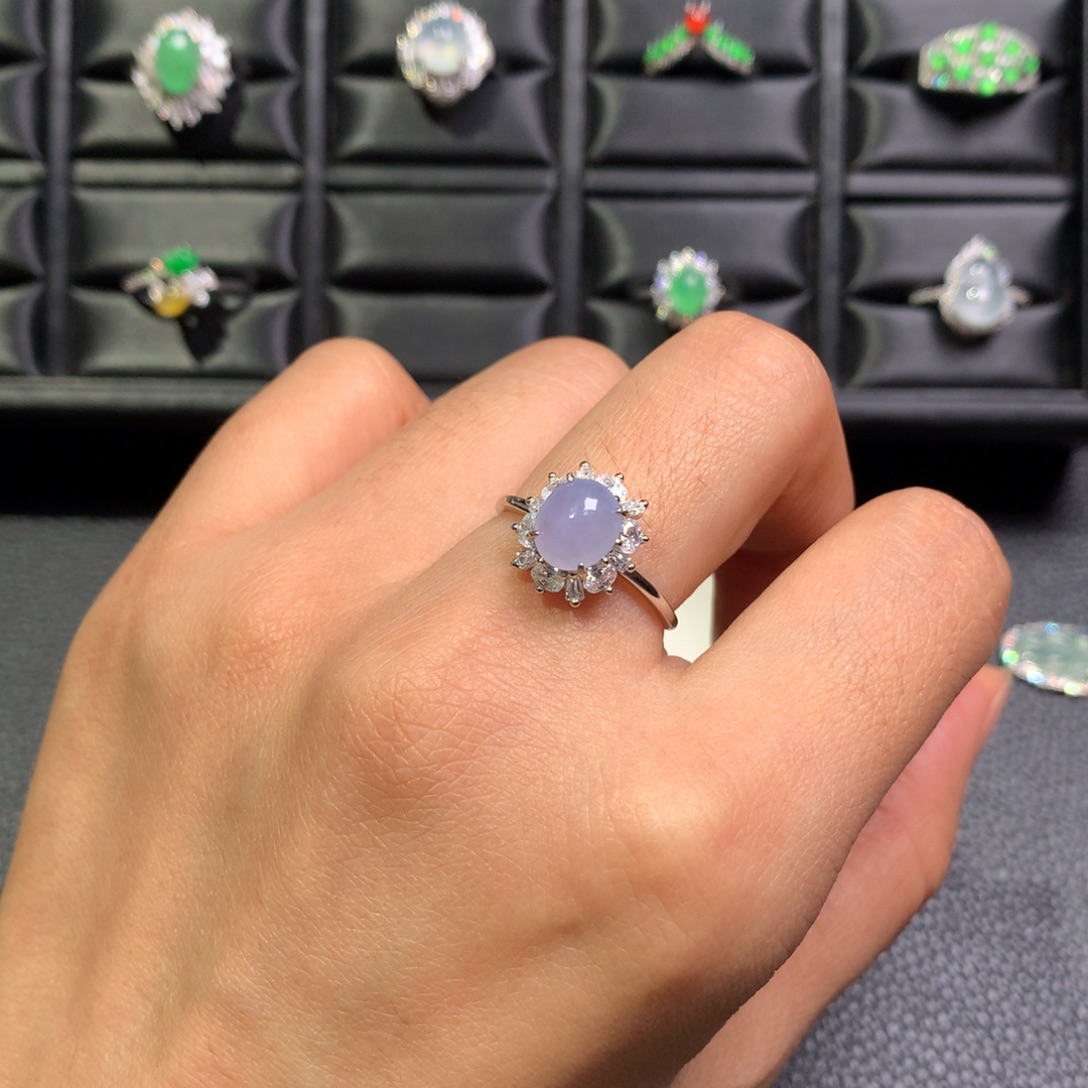 翡翠银S925镶嵌戒指