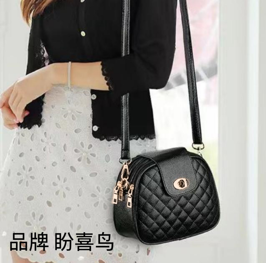 盼喜鸟2025新款包网红菱格女士单肩黑色斜挎包迷你百搭大容量小包