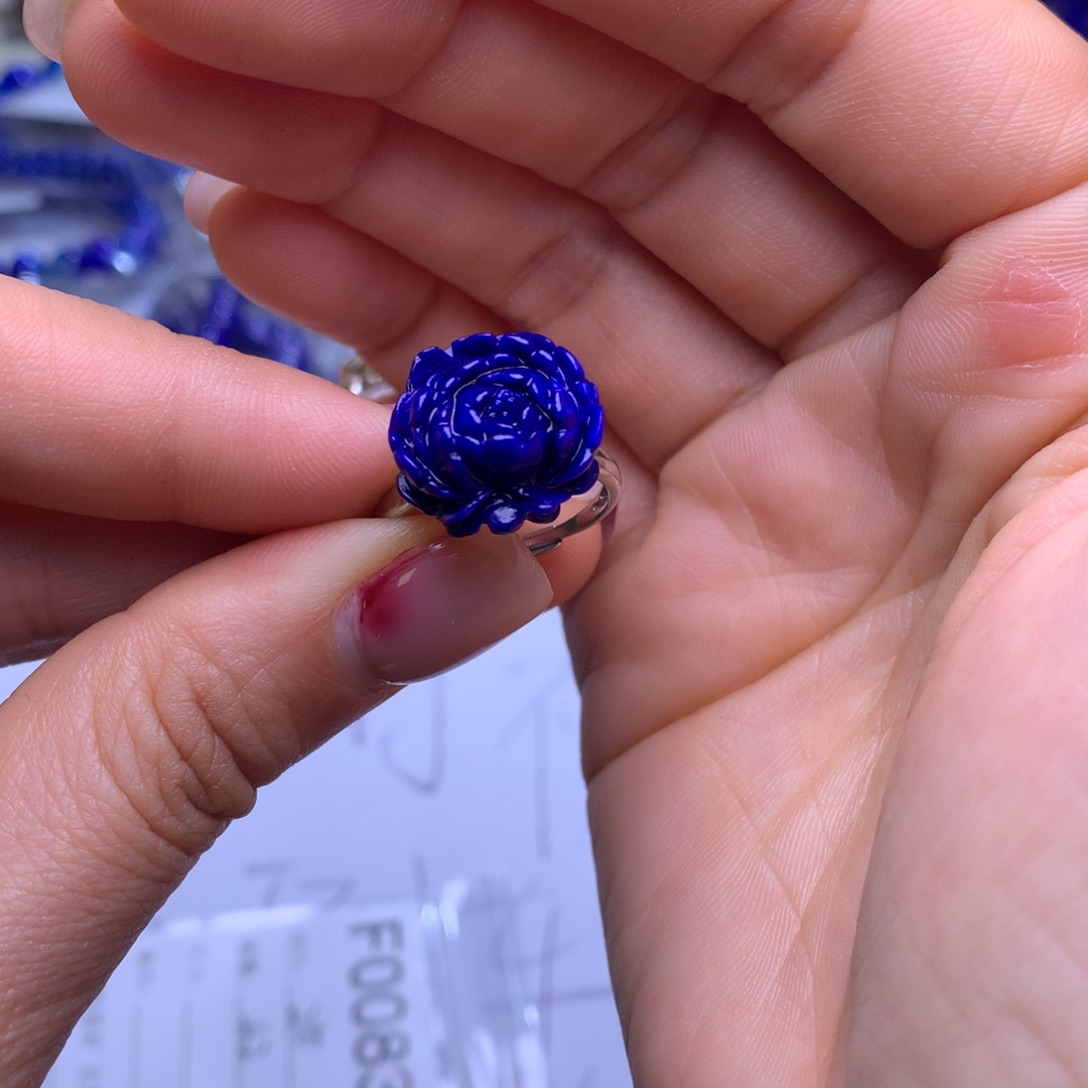 青金石手串未镶嵌戒指f0083