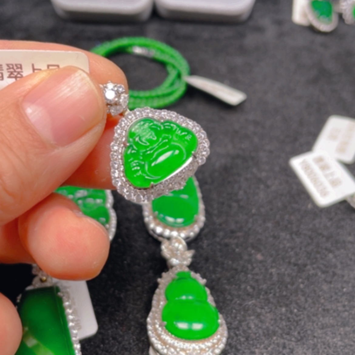 【闪购商品】翡翠颈饰银S925镶嵌吊坠