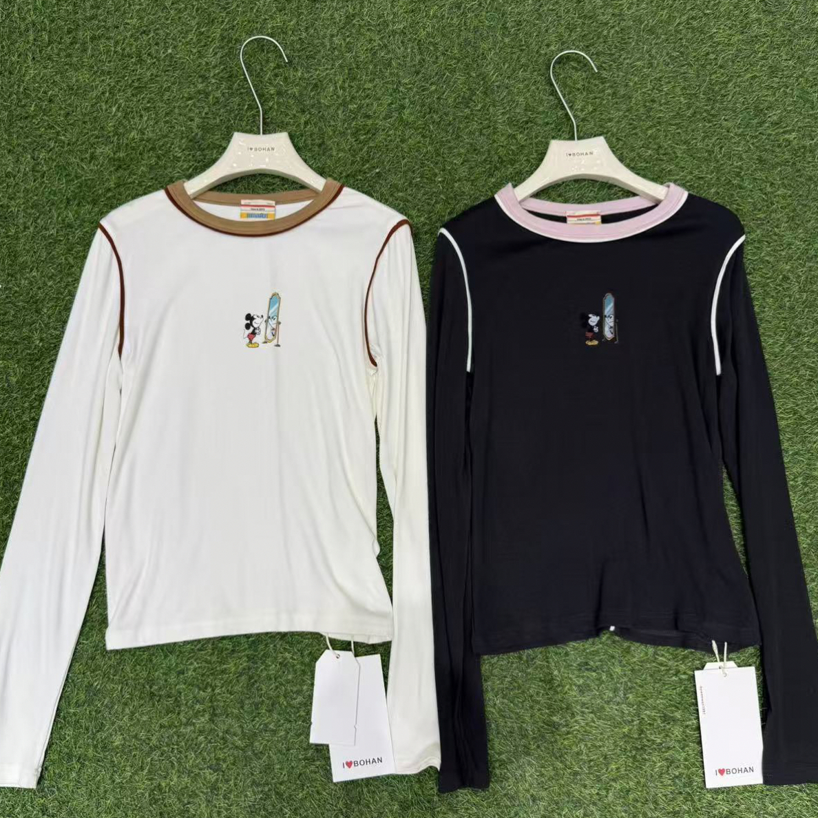 5478#深圳BOHAN秀秀家2025早秋新款慵懒风FF长袖打底衫