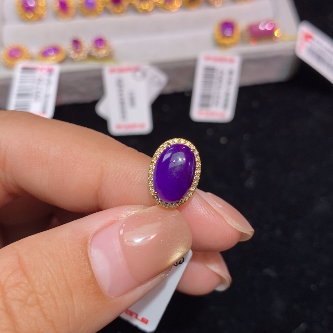 苏纪石（舒俱来）18K金镶嵌吊坠(不含链)