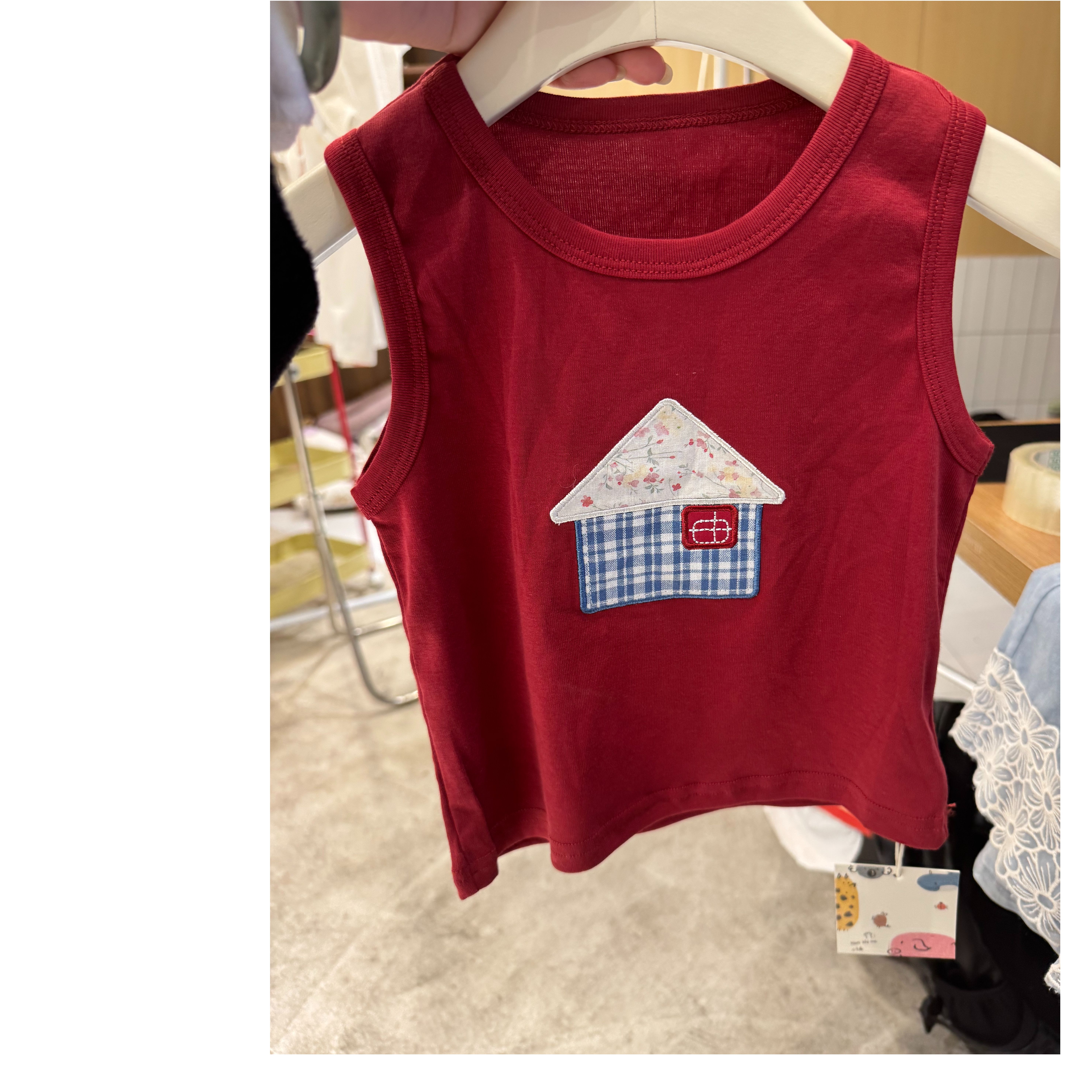 AC476~XZM·25夏~小房子贴布背心1655