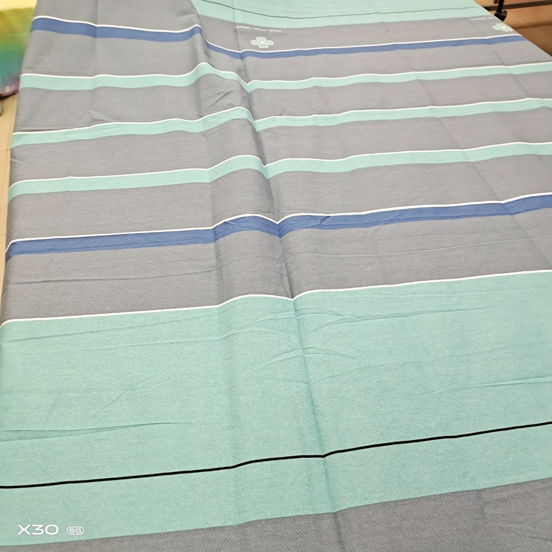 （043）加厚斜纹棉床单1.95*2.45米（+－5公分）灰条韵