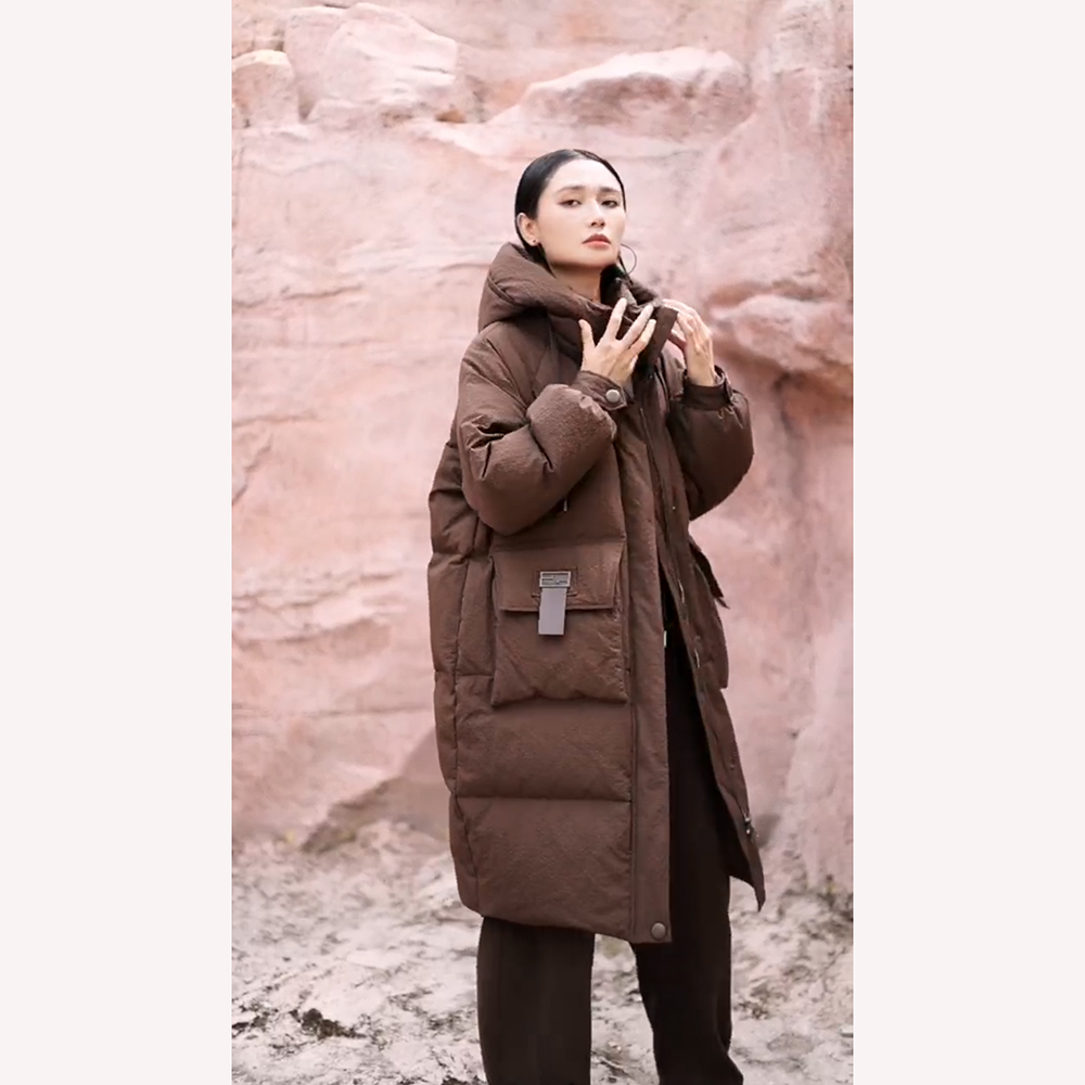 时尚羽绒服女款2024冬季新款高端气质减龄中长款白鸭绒外套24388