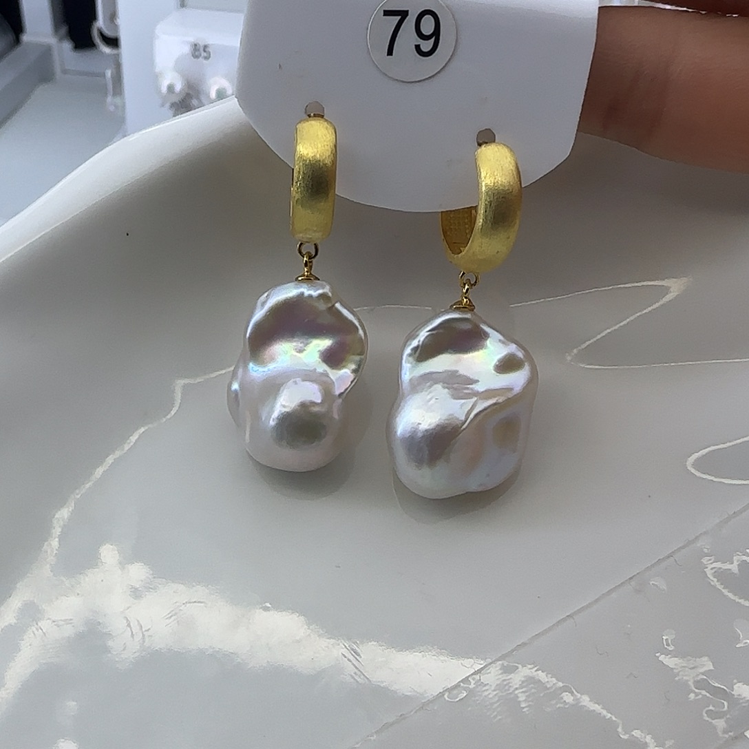 P***t耳饰淡水珍珠银S925镶嵌