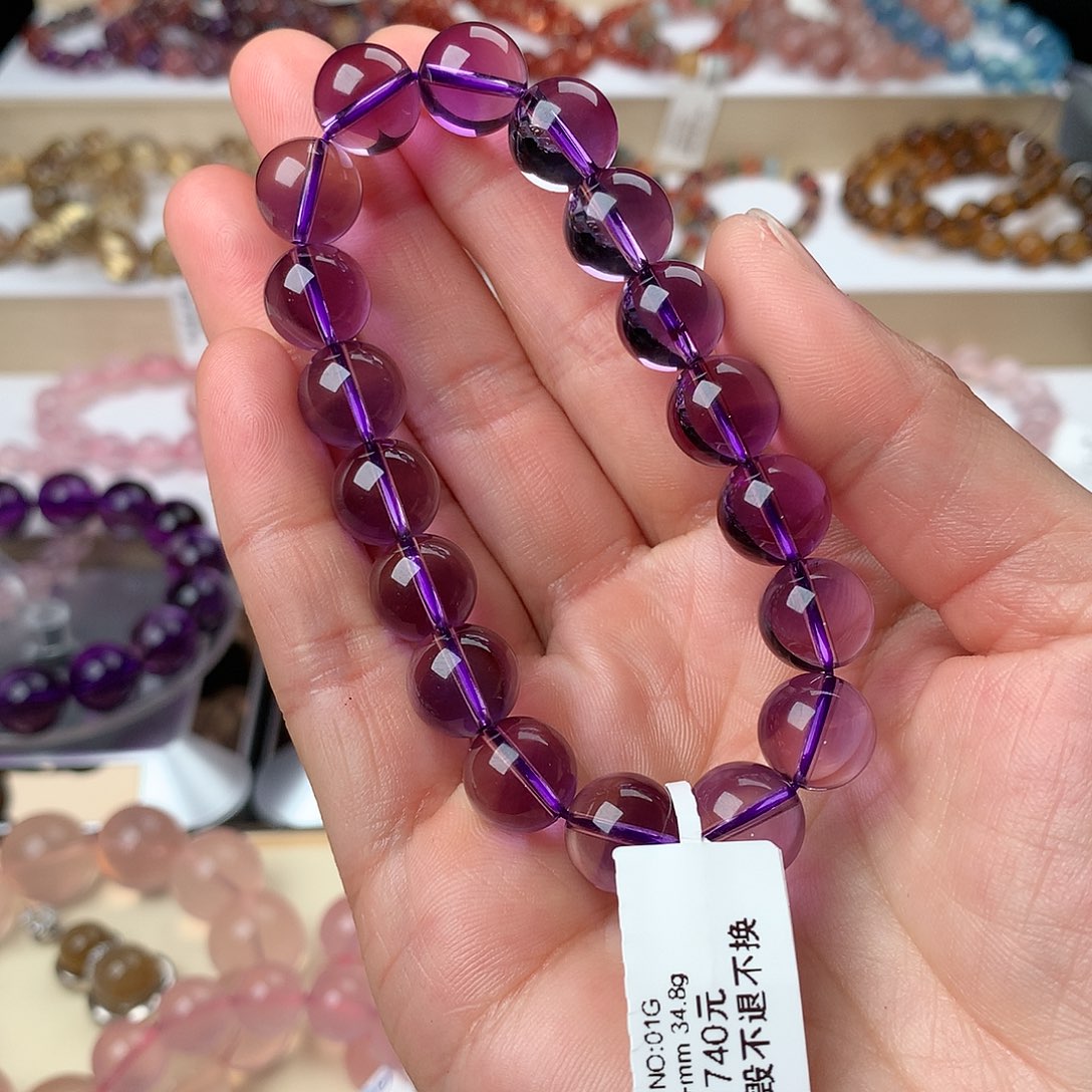 水晶手串未镶嵌紫水晶