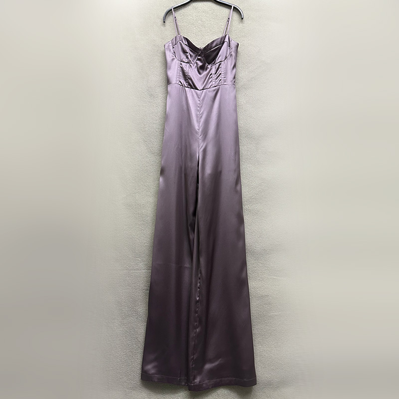 外贸原单175高个子新款女装百搭裹胸吊带连体裤高腰阔腿连衣裤