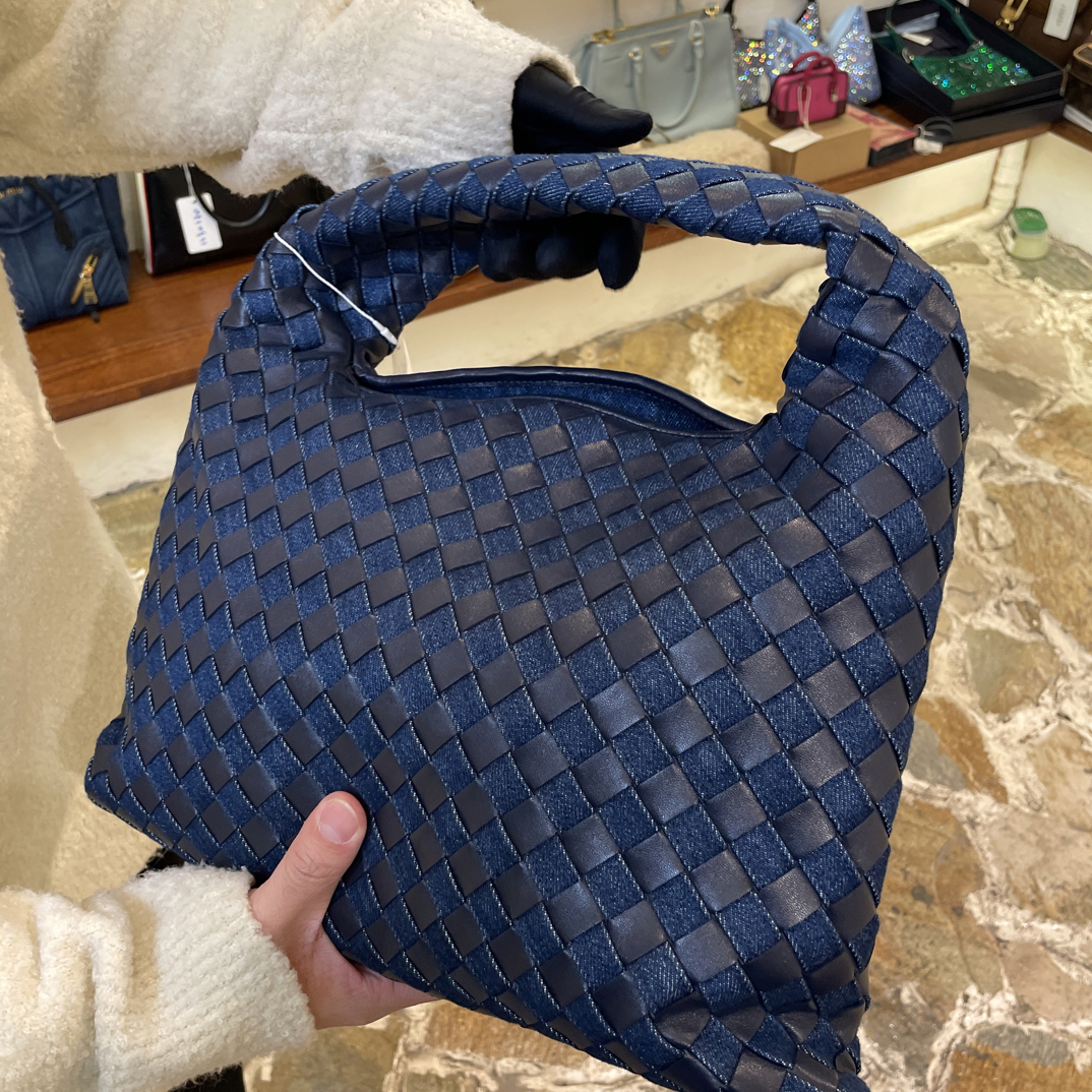 95新 Balenciaga/巴黎世家 夏七中古/巴黎世家丹宁bv编织手提包