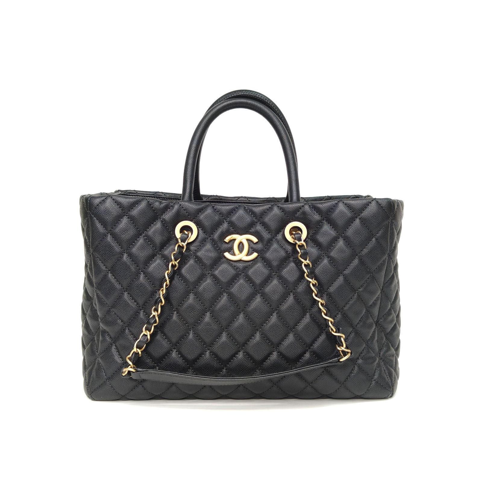 95新 Chanel/香奈儿 花花黑色 26开 2ways系列 机场包 托特包