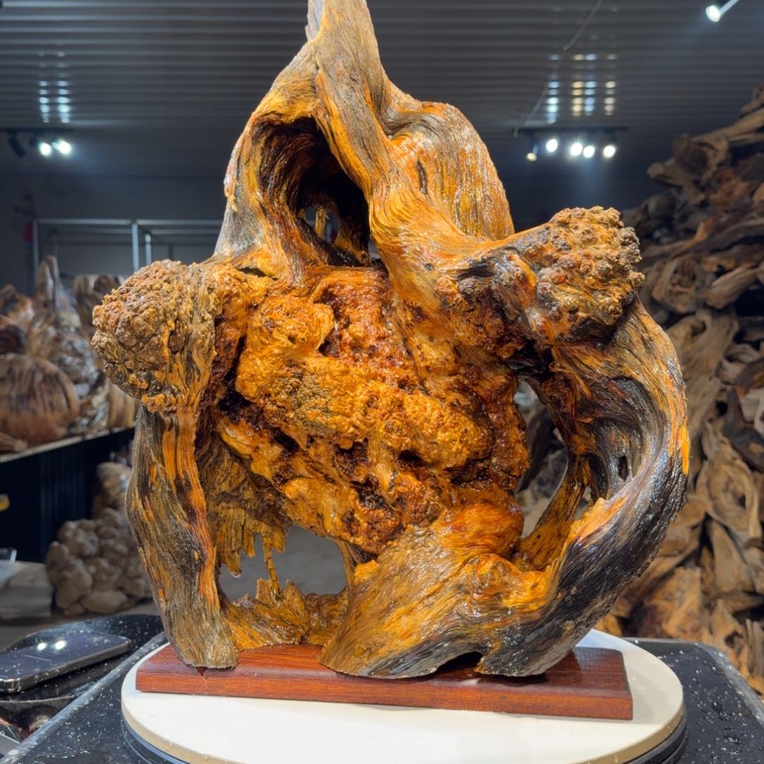 新***饰木王一刀琥珀木摆件26