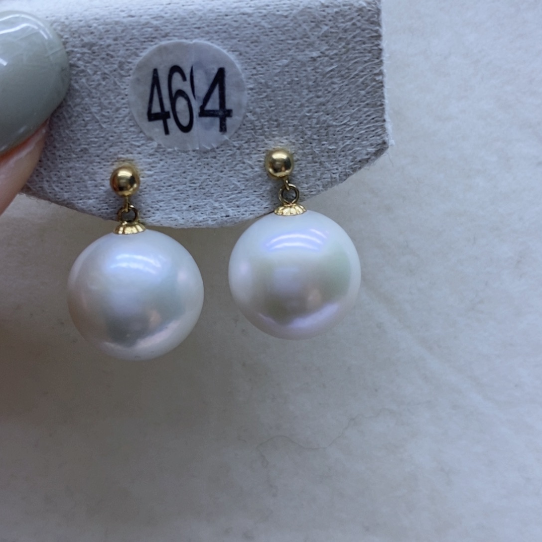 淡水珍珠耳饰18K金镶嵌464