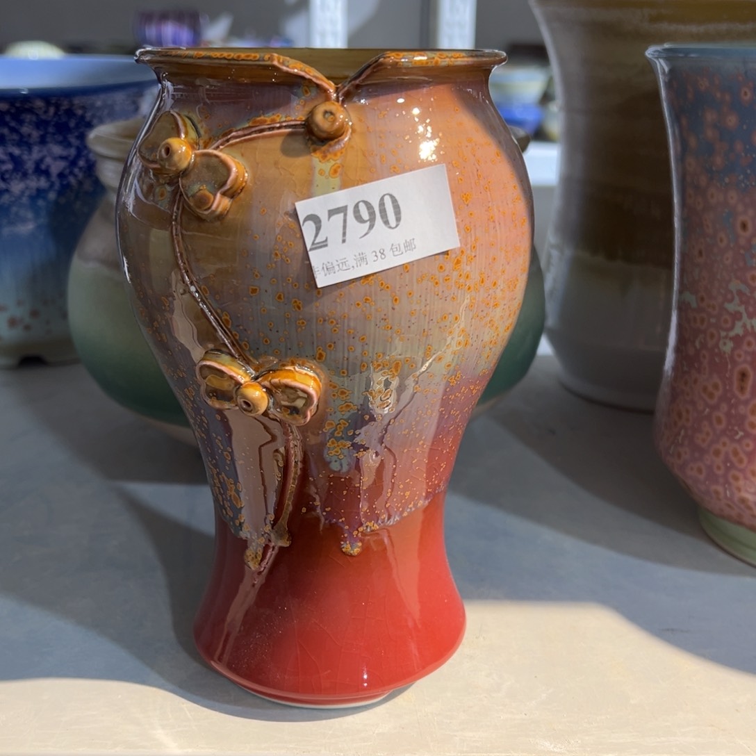 红陶口9高19 景德镇手工花盆