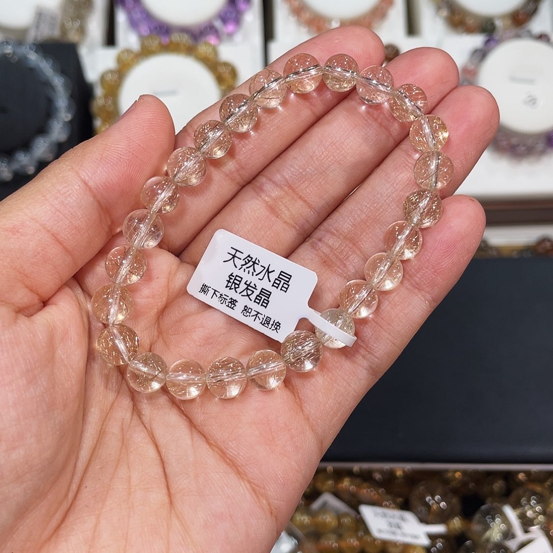 环***界未镶嵌手链水晶毕业晶体银发晶7.9mm