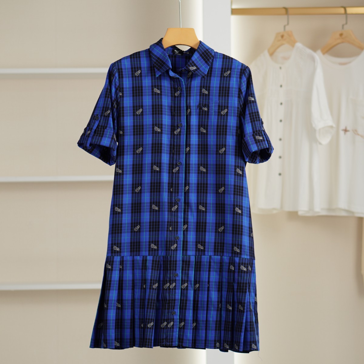 麦迪尚品【VM】K1995女装夏款甜美格纹连衣裙品牌折扣 D组2