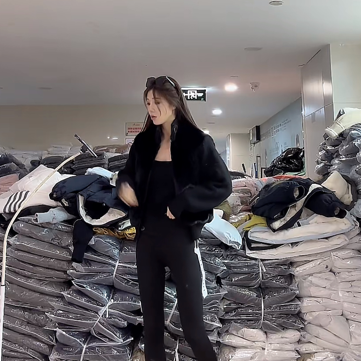 【柒汐】推荐冬季高级感拼接夹棉外套9669