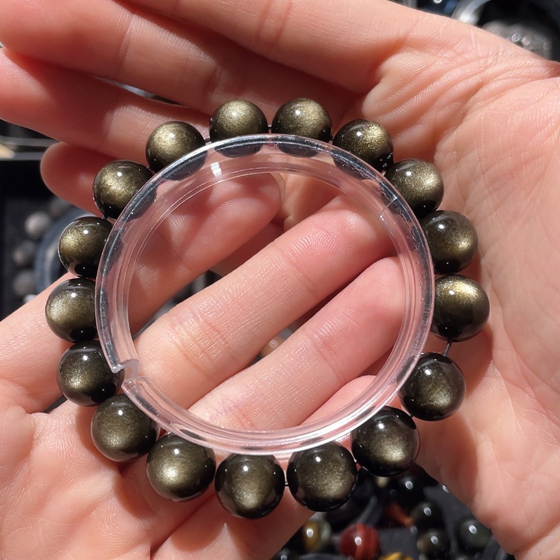 黑曜岩未镶嵌手链一**夫