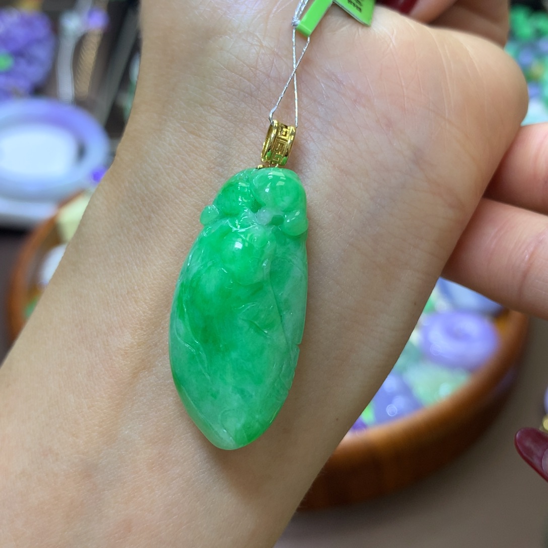 【闪购商品】翡翠颈饰18K金镶嵌翡翠