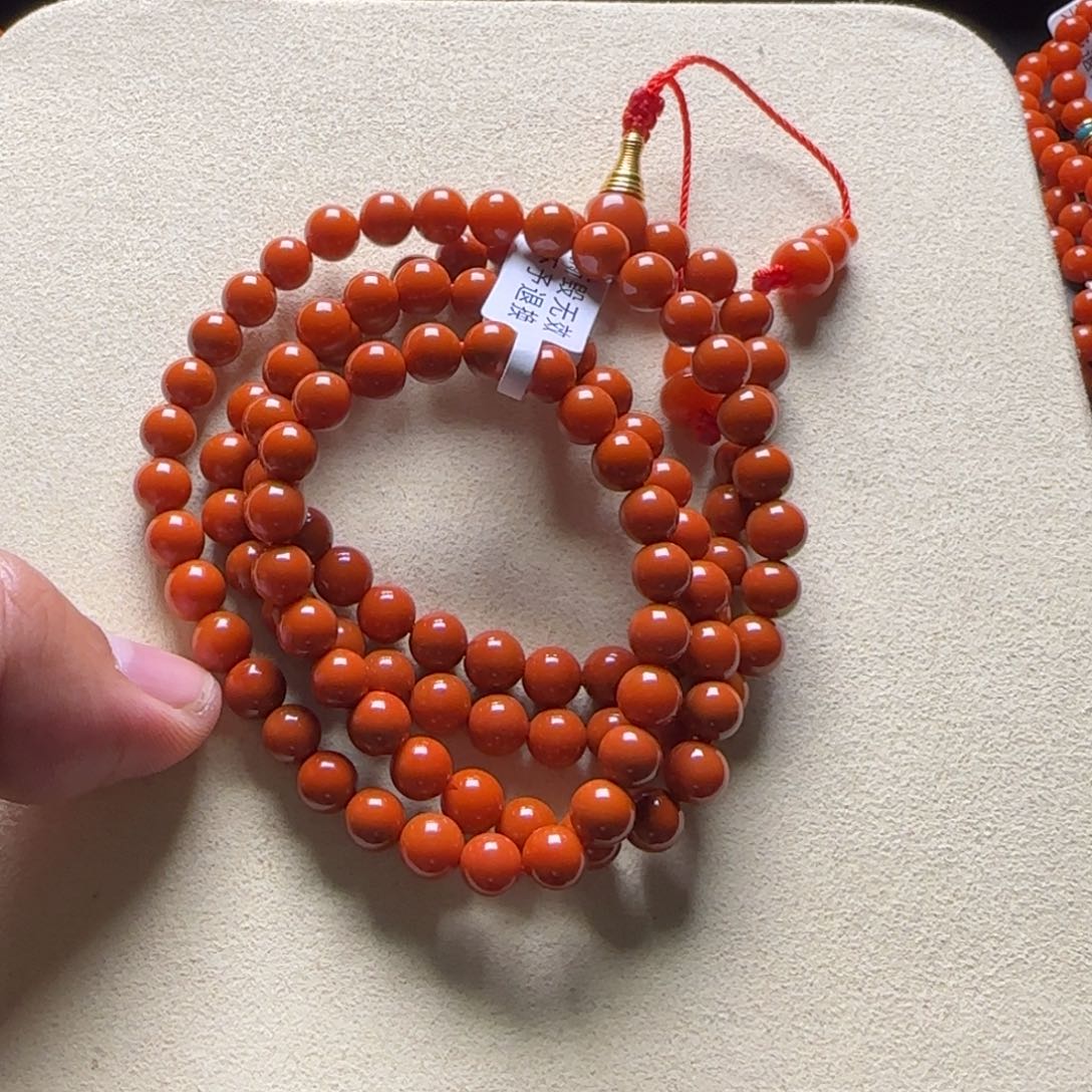南红玛瑙手链未镶嵌大水沟6.7mm