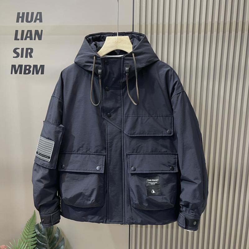 大口袋工装连帽夹克男春秋季潮牌户外运动上衣时尚百搭青年冲锋衣