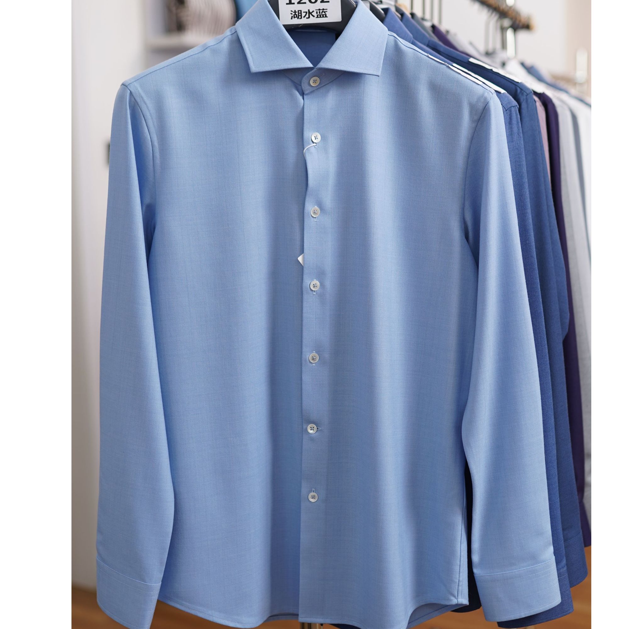 羊毛多纤维混纺男士长袖衬衫商务可机洗羊毛衬衫