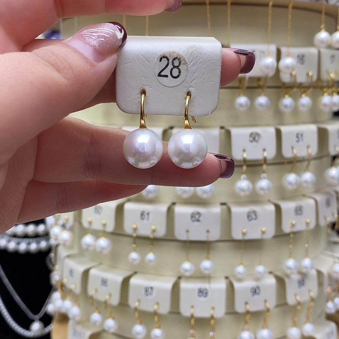 淡水珍珠耳饰银S925镶嵌