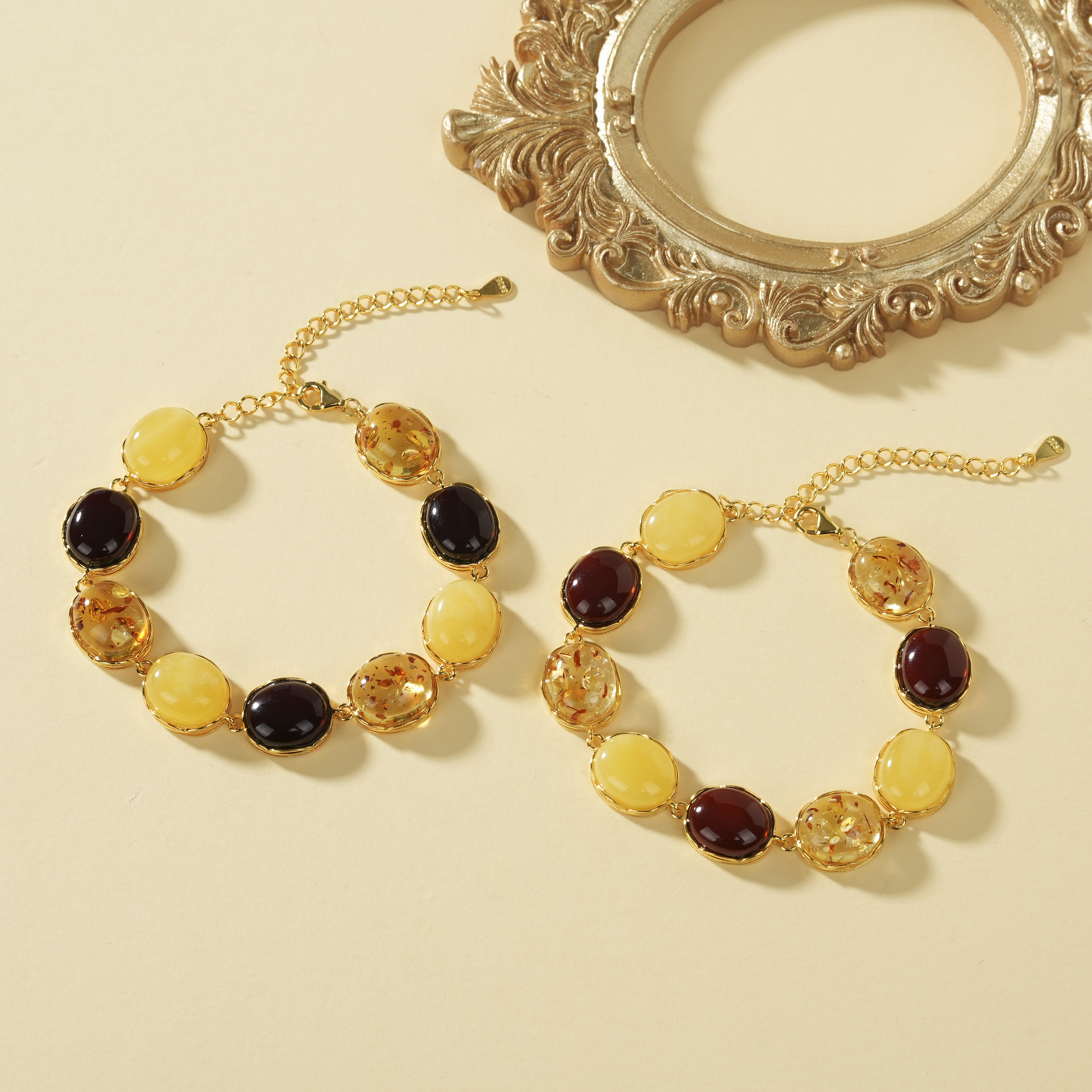 S925银蜜蜡多宝手链-多样性发一件-9.5*11.5mm-DS87180-22（JG）