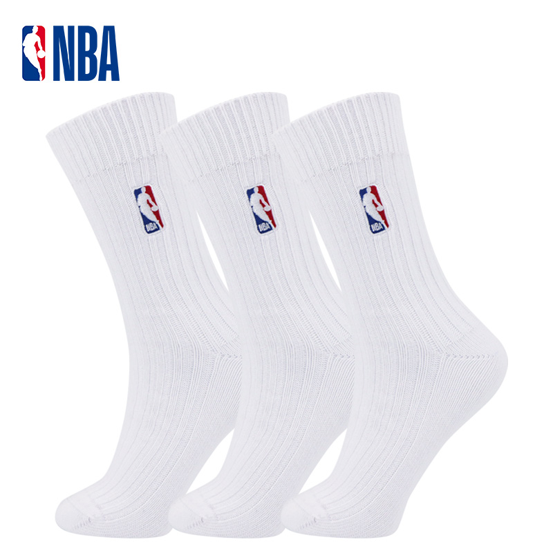 NBA官方正品长筒运动袜跑步袜篮球袜透气舒适训练男青少年彩色3双