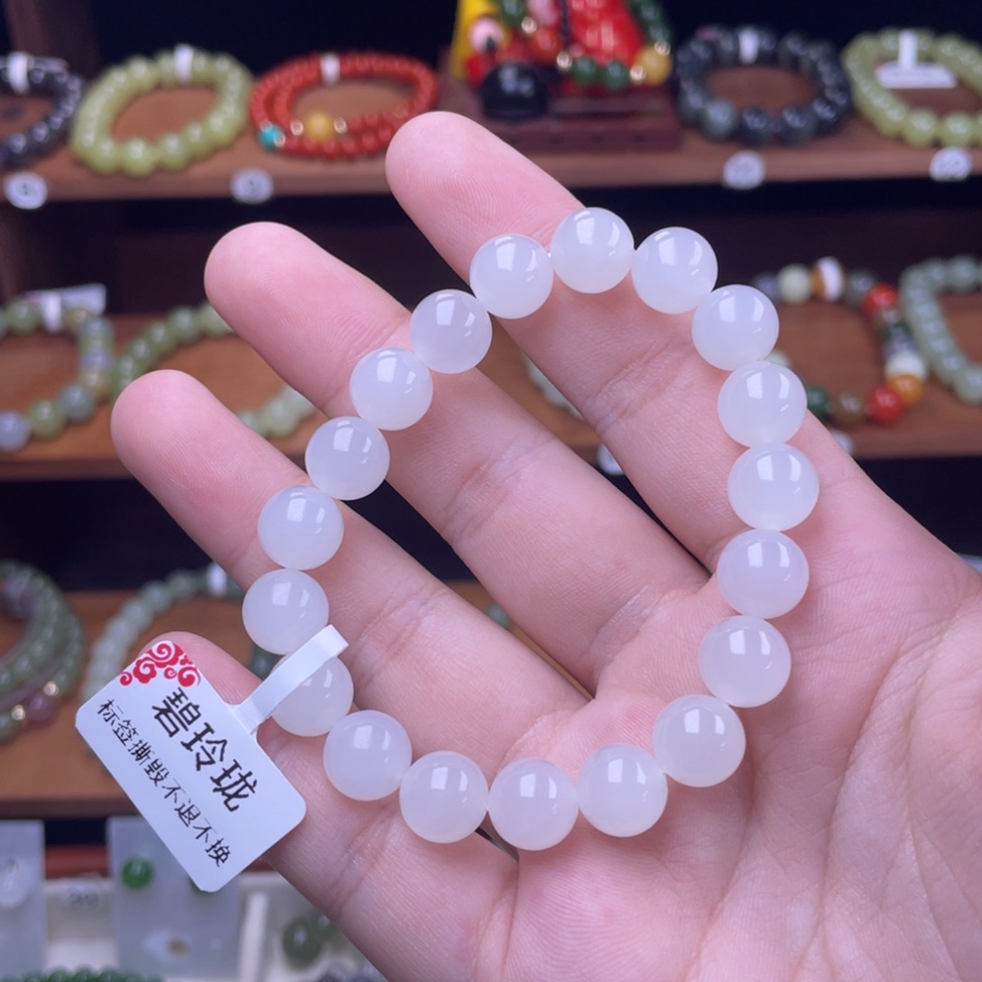 *****和田玉未镶嵌手串白玉10mm