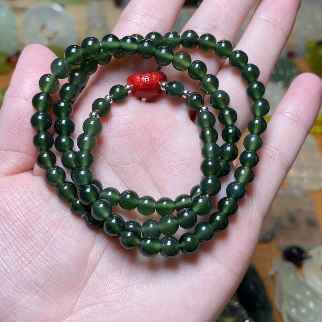 蛇纹石玉108粒未镶嵌