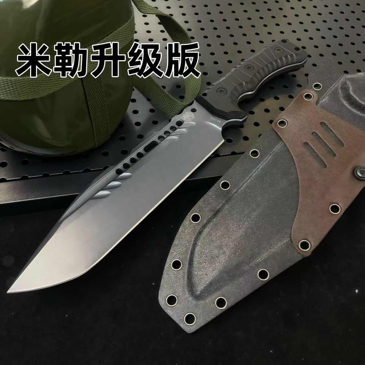 米勒升级版-M398钢高硬度户外露营求生一体龙骨刀
