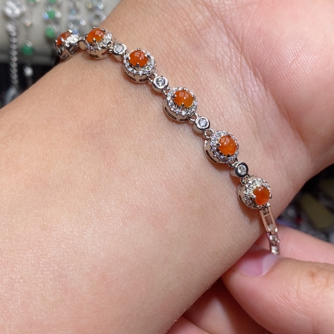 翡翠手链银S925镶嵌gji ii