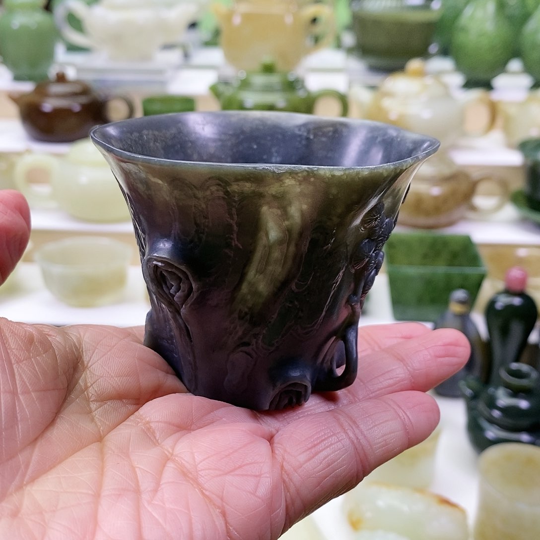 和田玉茶杯未镶嵌周****锅