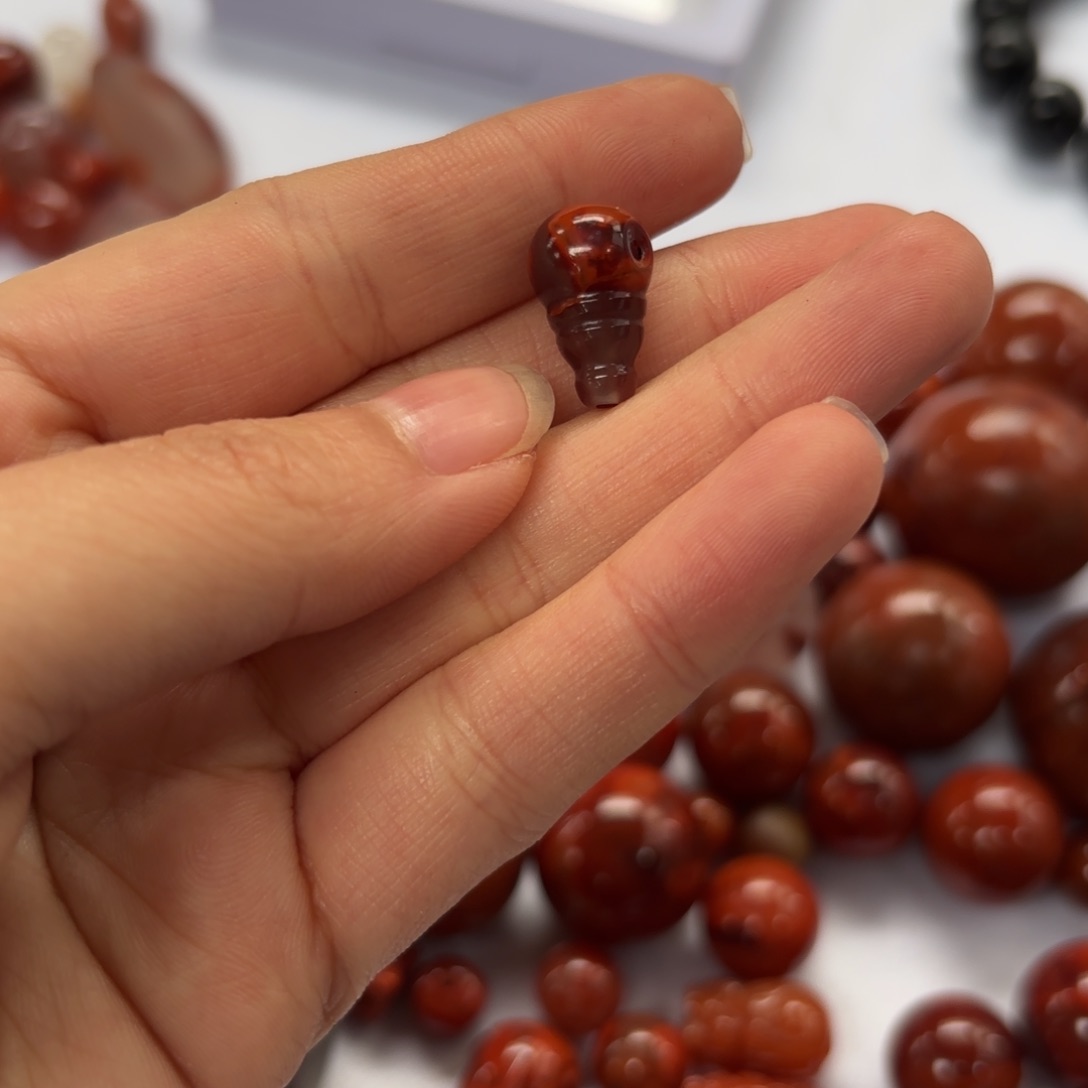 合金南红玛瑙挂件