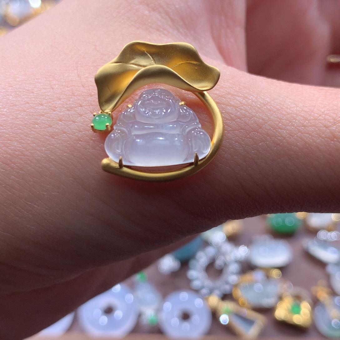 i***橘翡翠18K金镶嵌颈饰翡翠