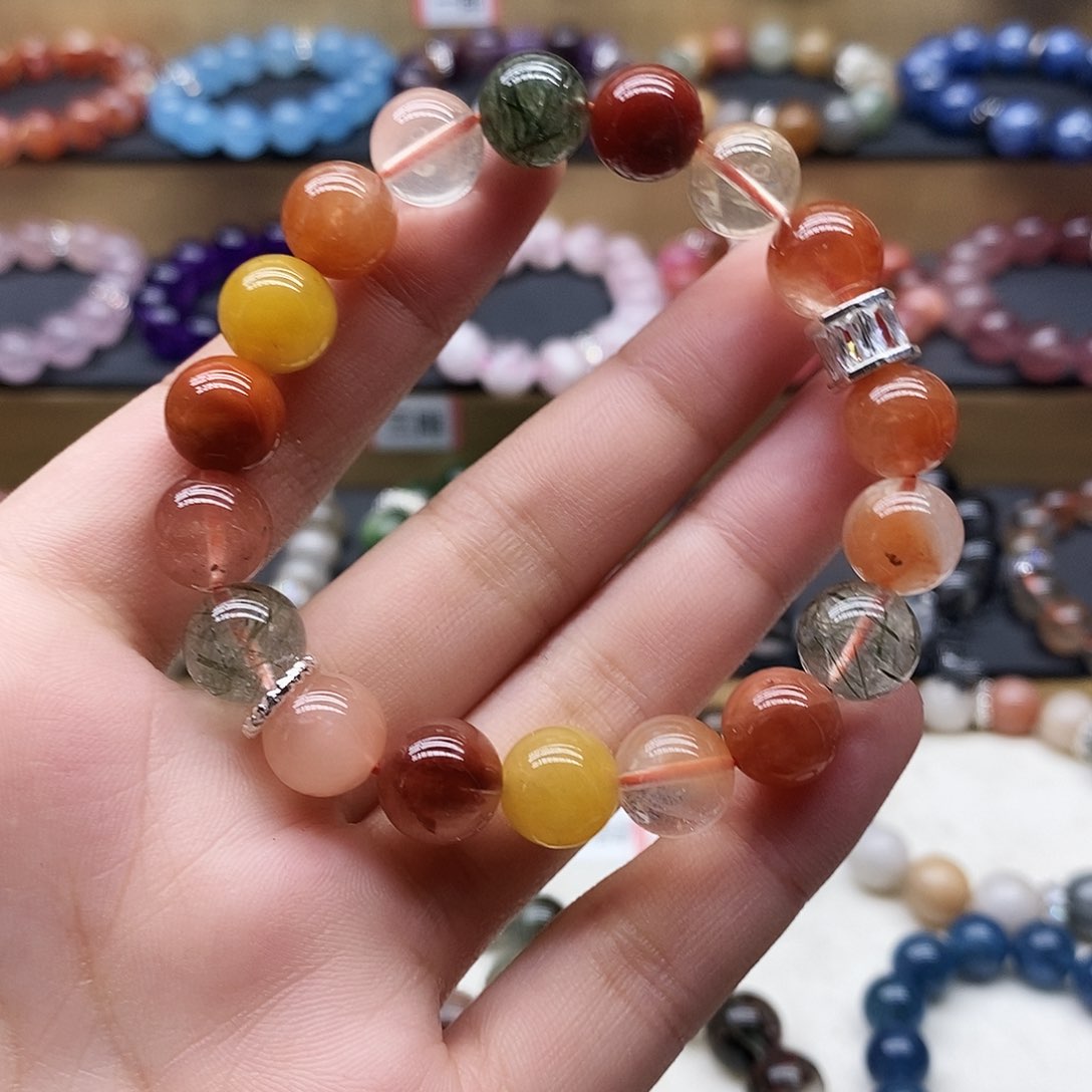 水晶手链未镶嵌彩兔毛