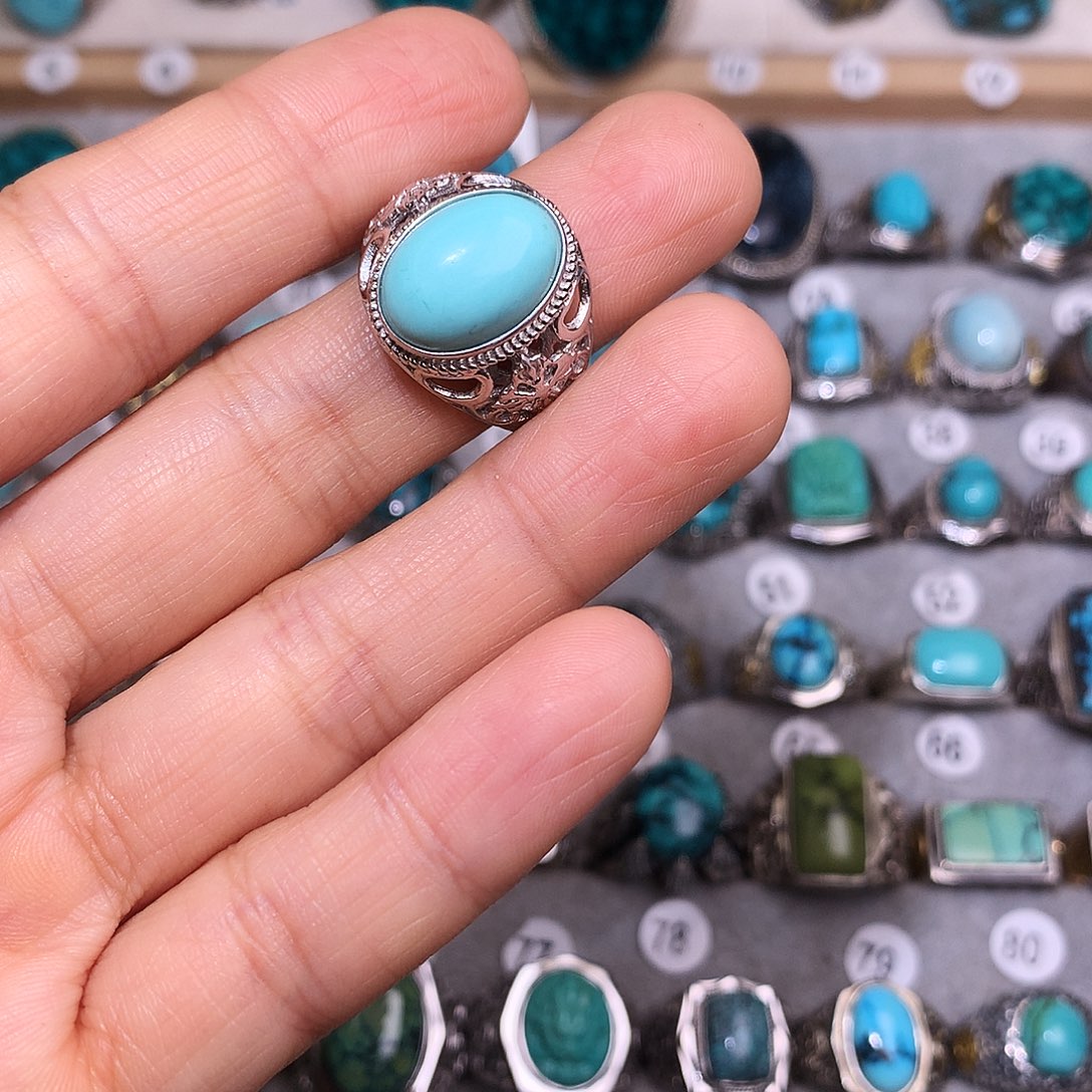 绿松石挂件银S925镶嵌