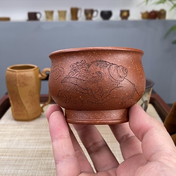 紫砂茶杯宜兴紫砂主人杯