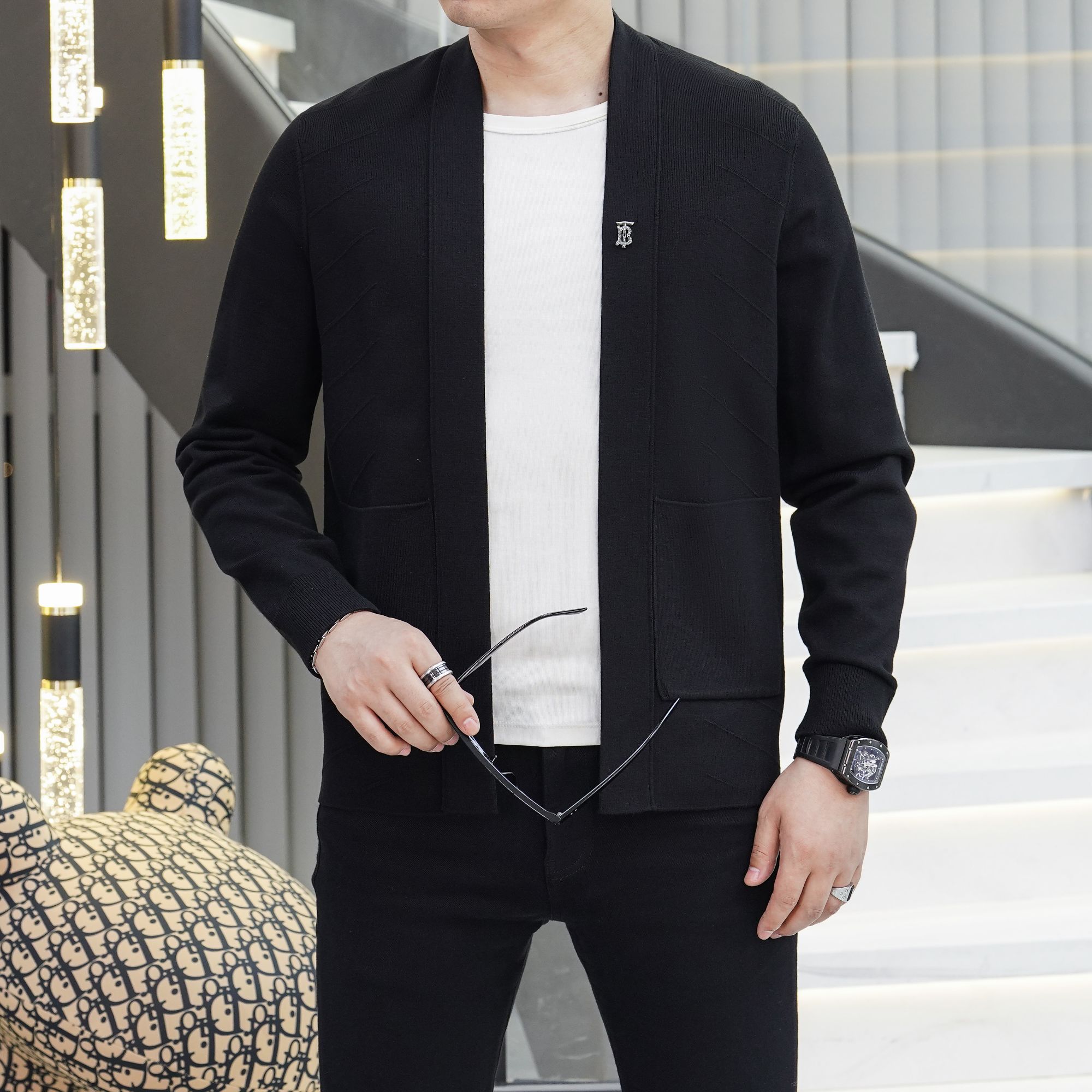 3331男士春款时尚休闲百搭春季潮流格子
