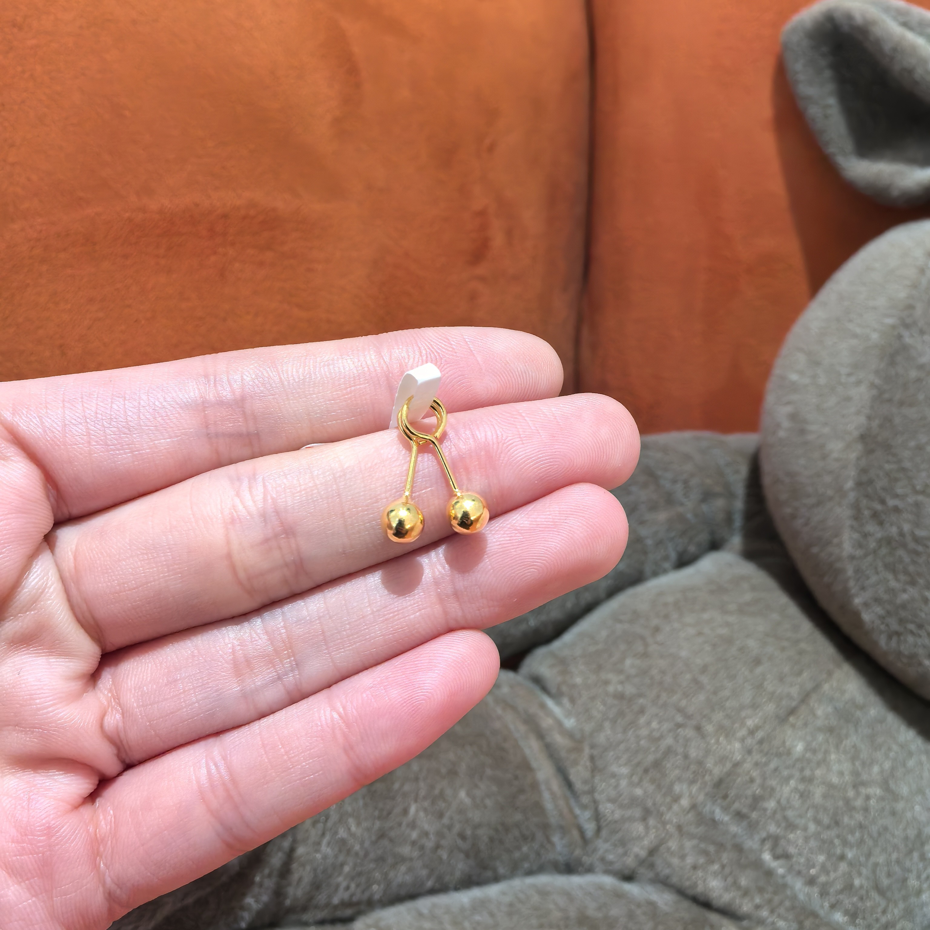 足银耳饰 转运珠耳钉光珠简约气质百搭