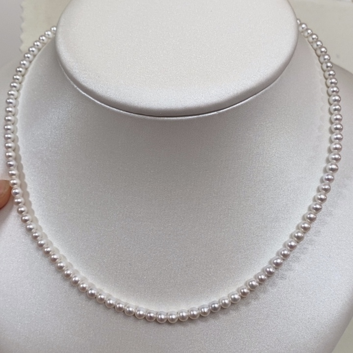 淡水珍珠颈饰银S925镶嵌4mm