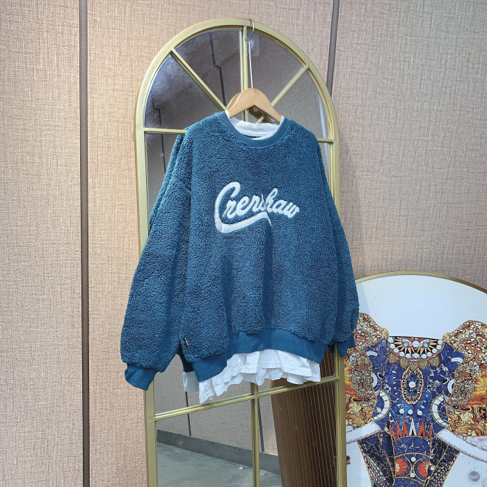 CU132孕妇蓝色加绒卫衣100-140
