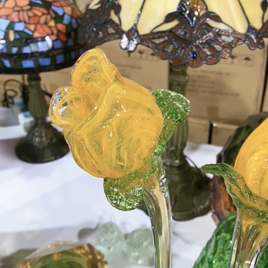 琉璃高度40厘米琉璃玫瑰花