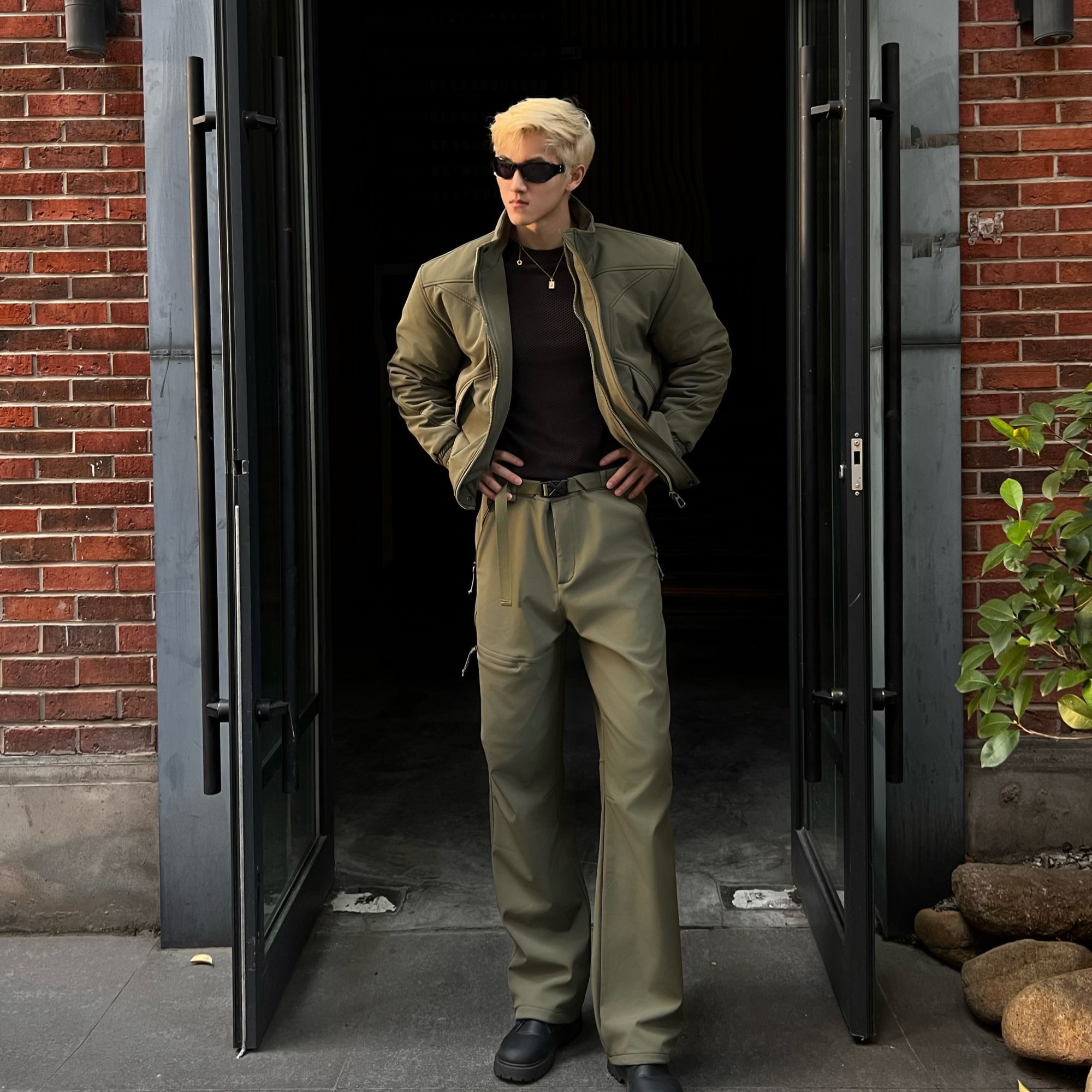 AOBOYUAN秋冬美式硬汉立体裁剪加绒保暖三防机能裤户外运动休闲裤