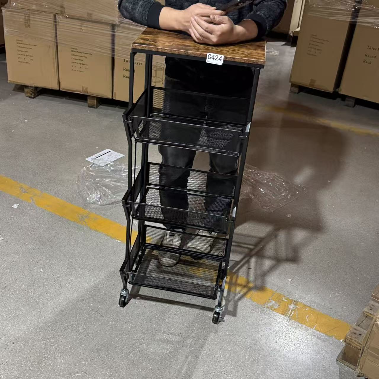 G424#推车置物架40*40*108CM库存尾货（）